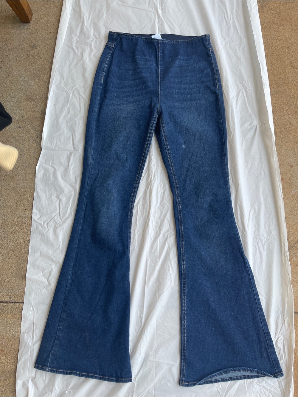 High-Rise Dark Blue Flare Jeans for Women